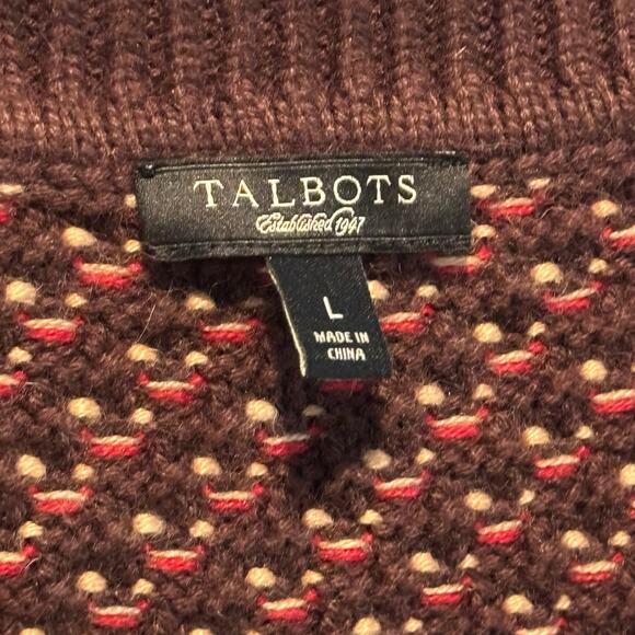 Talbots Brown & Red Sweater Vest - size Large - Picture 4 of 6